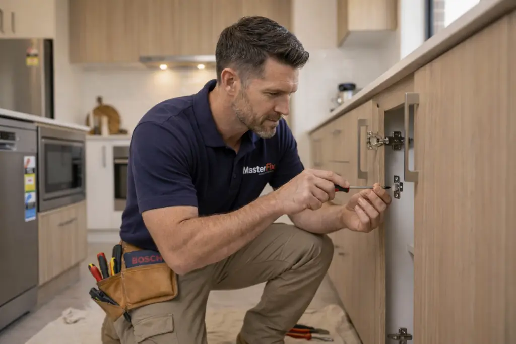 Handyman fixing kitchen