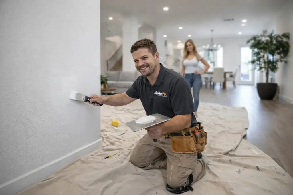 Masterfix plastering a wall